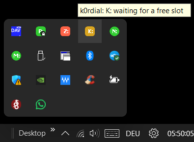A mount showing Waiting for a free connection slot