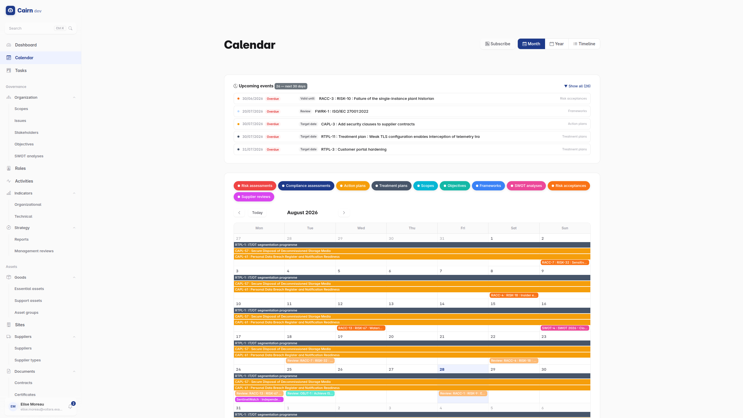 The calendar
