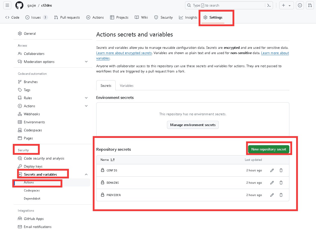 GitHub Actions 运行cf2dns_actions · gacjie/cf2dns Wiki · GitHub