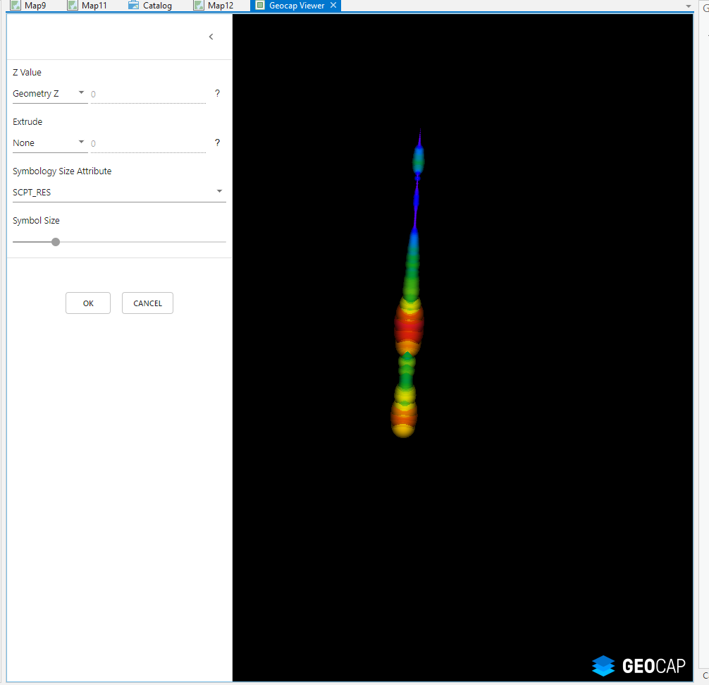 AGS logs in the Geocap scene viewer