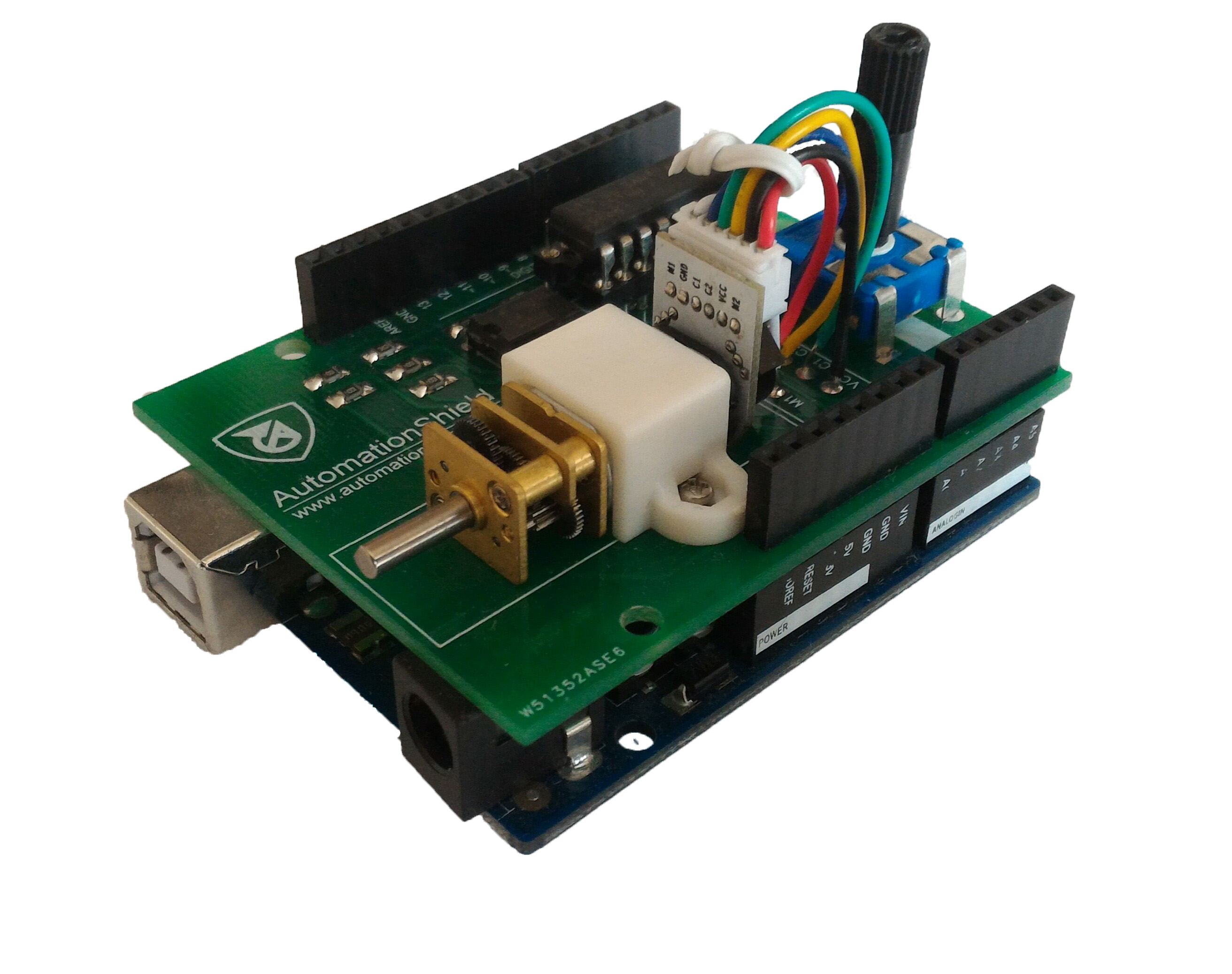  Applied Motoshield on Arduino.