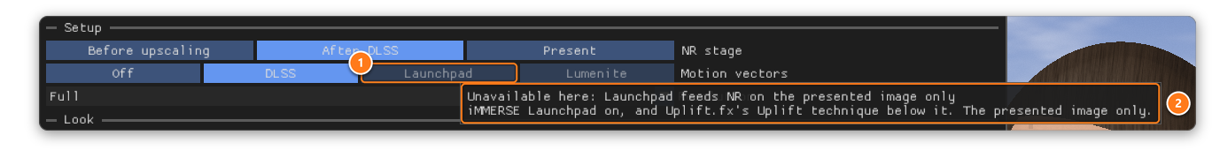 A greyed option and its tooltip