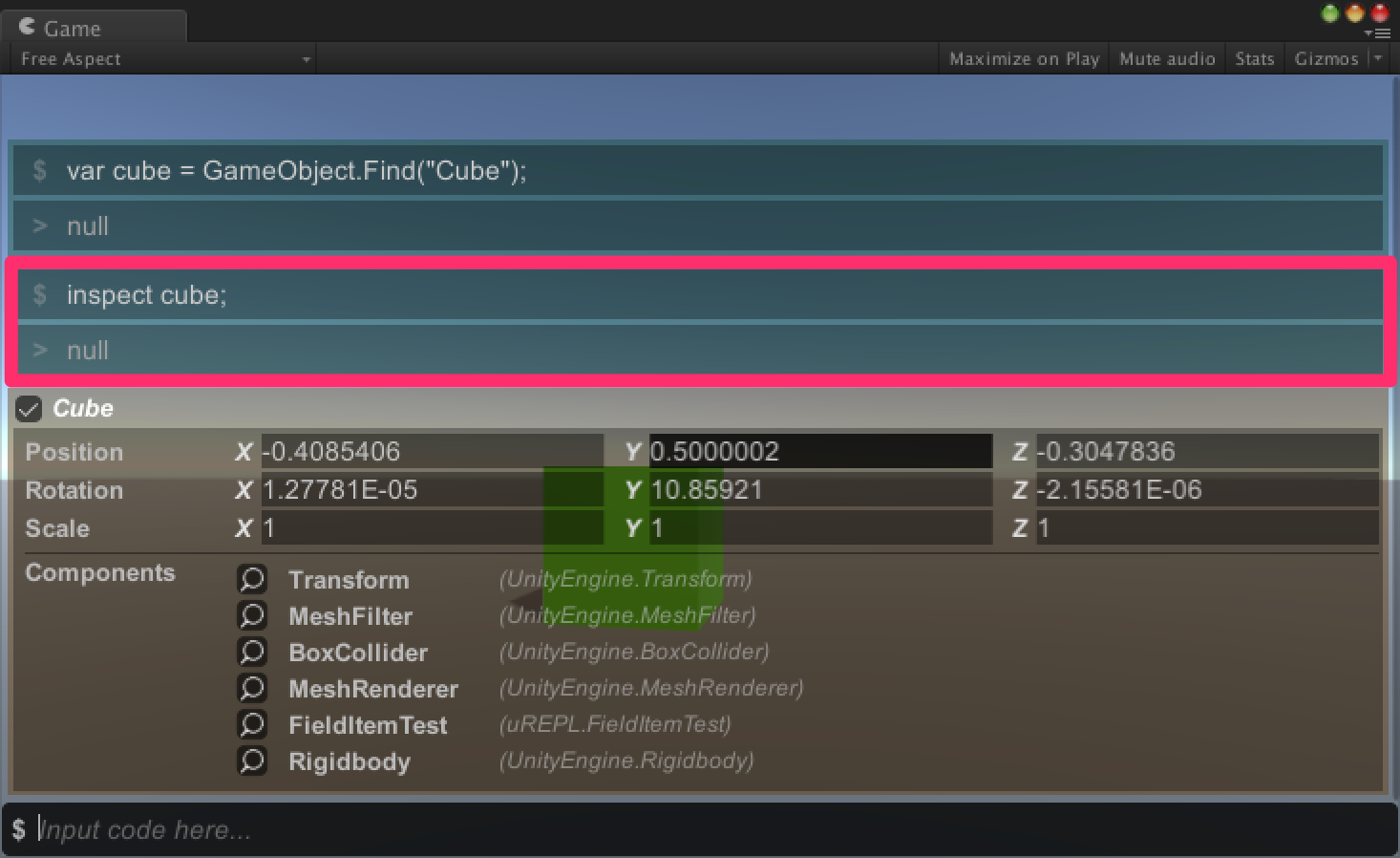 command with arguments