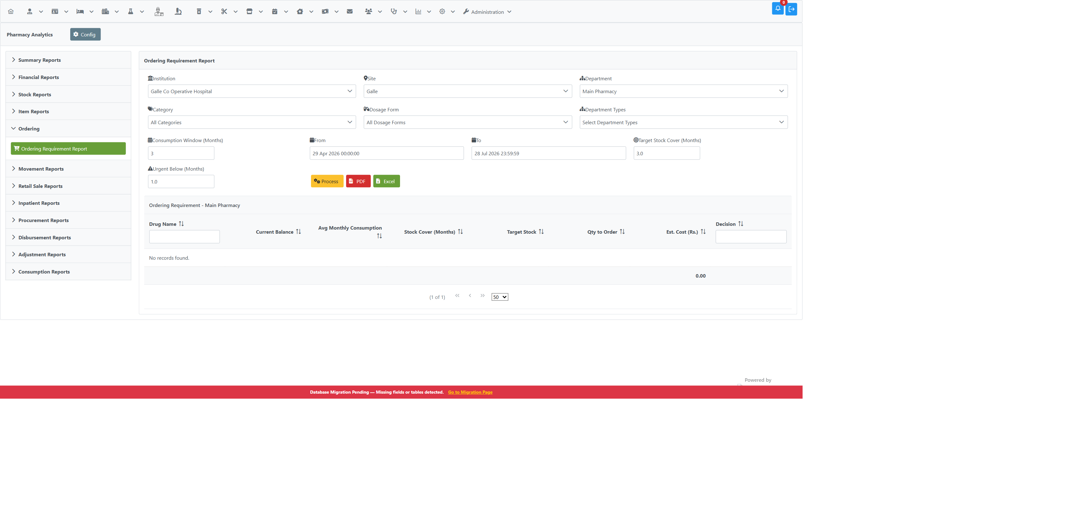 Report filters and inputs