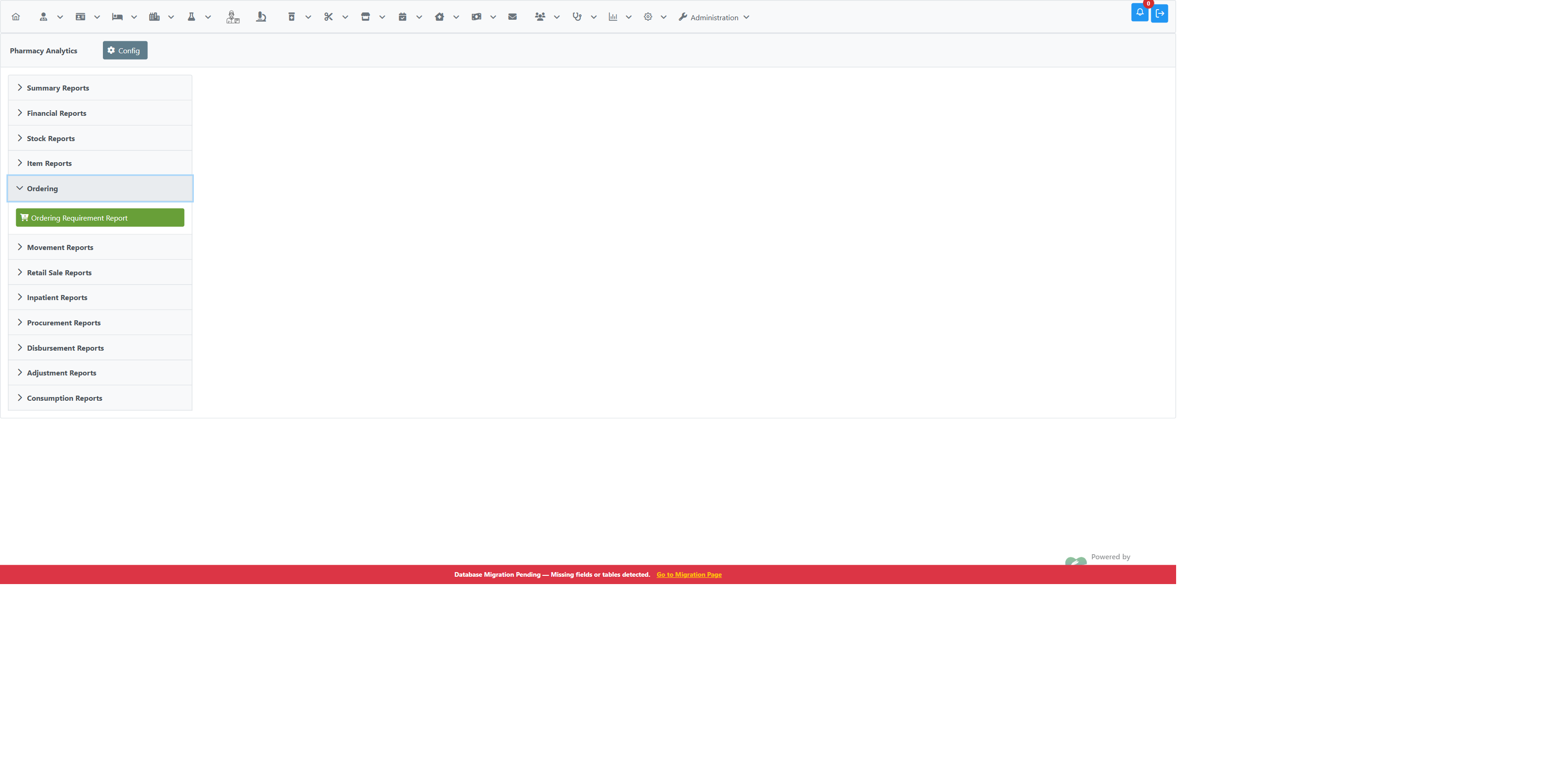 Ordering tab in Pharmacy Analytics