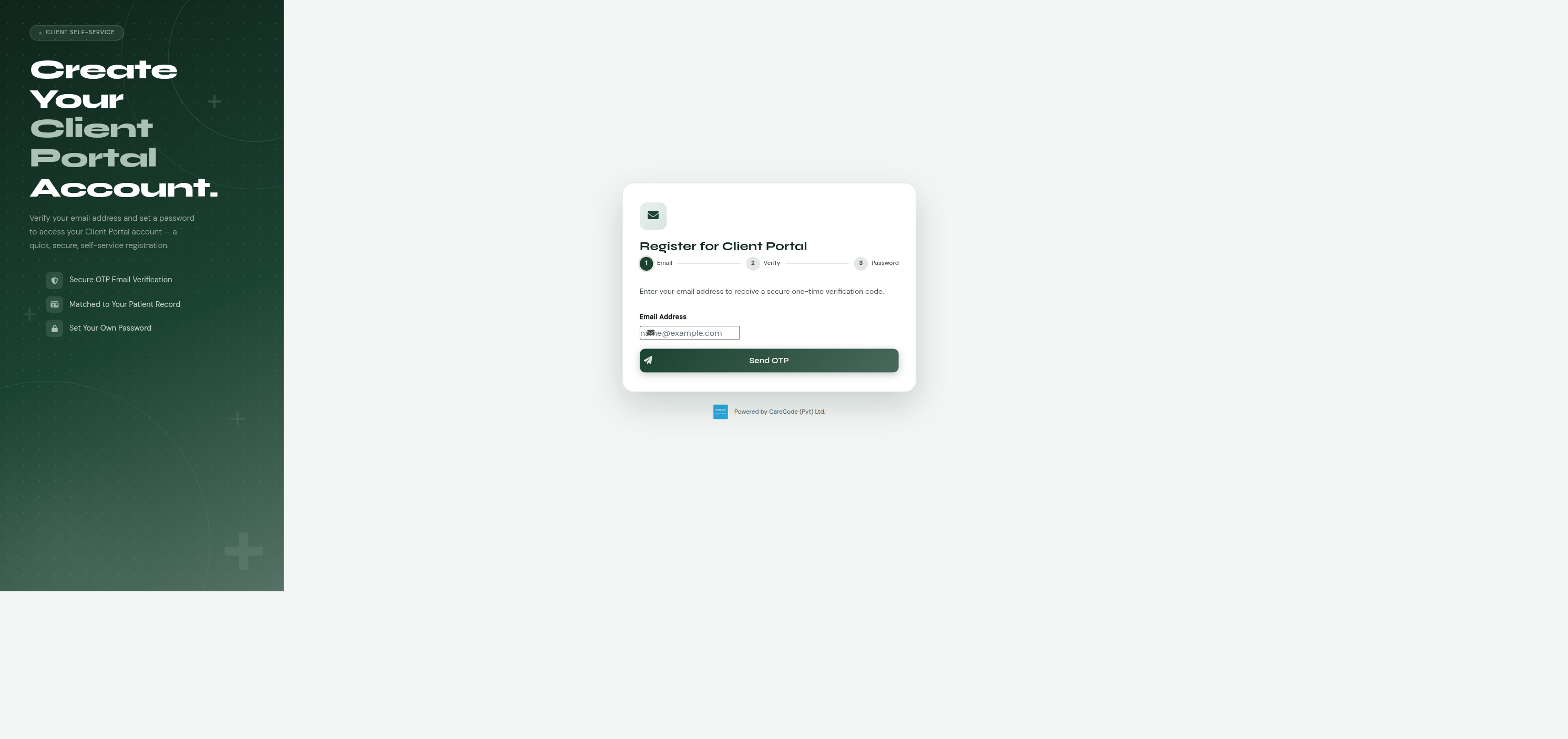 Email entry step