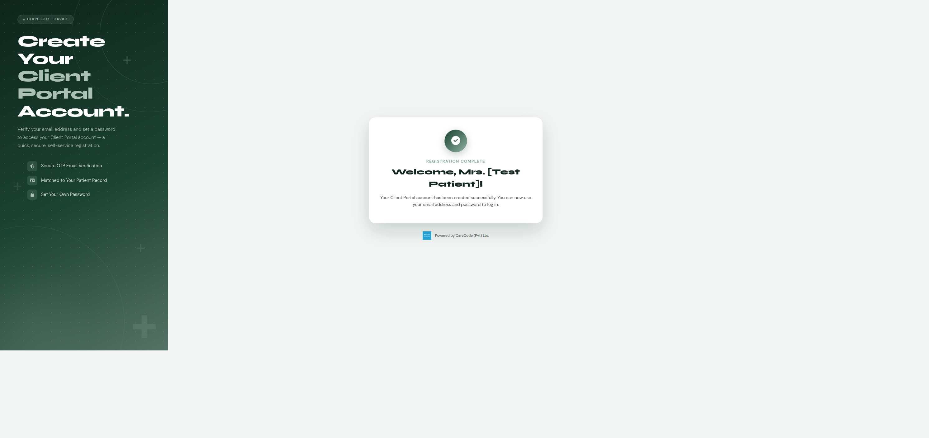Registration complete