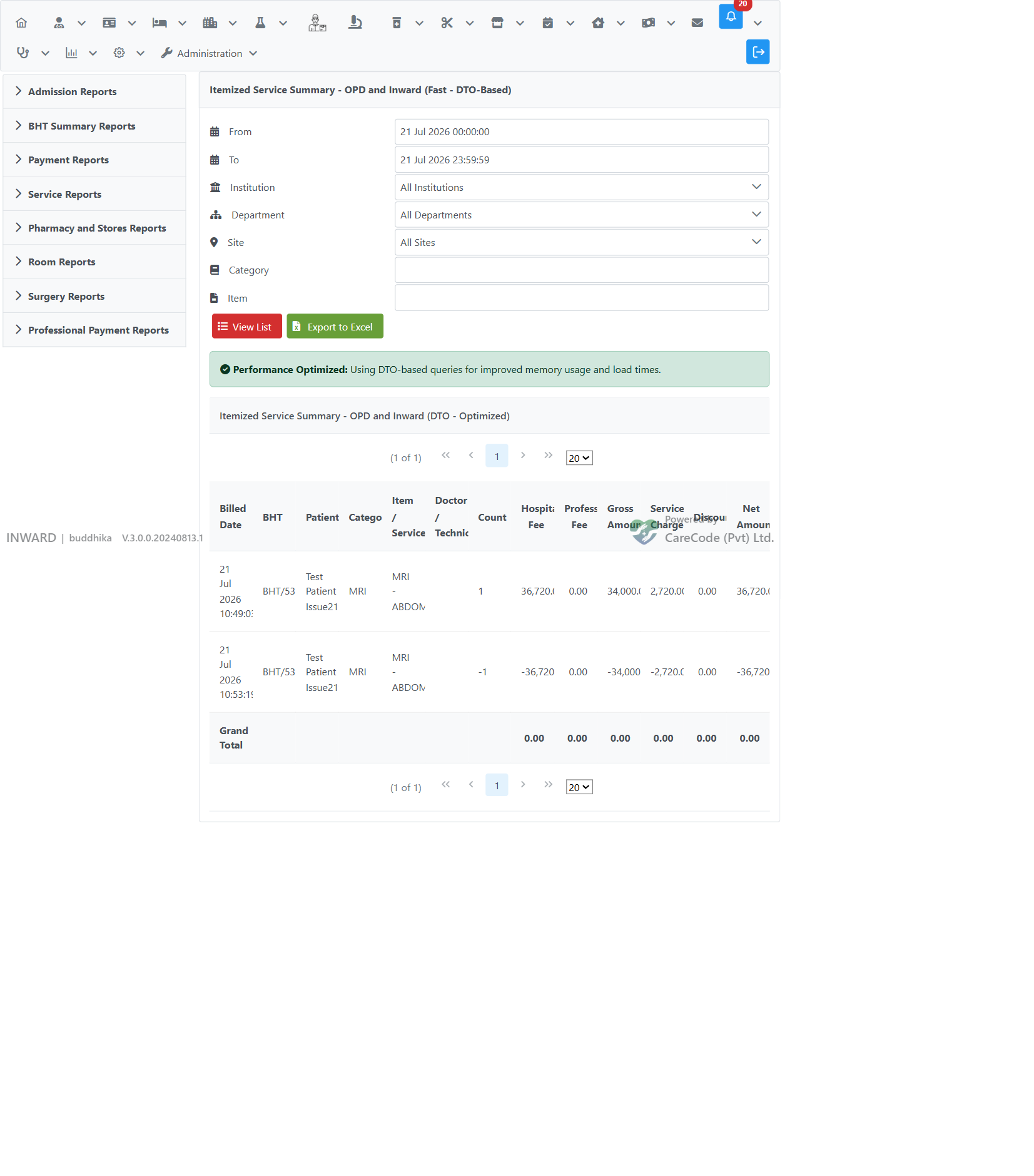 Report after cancellation