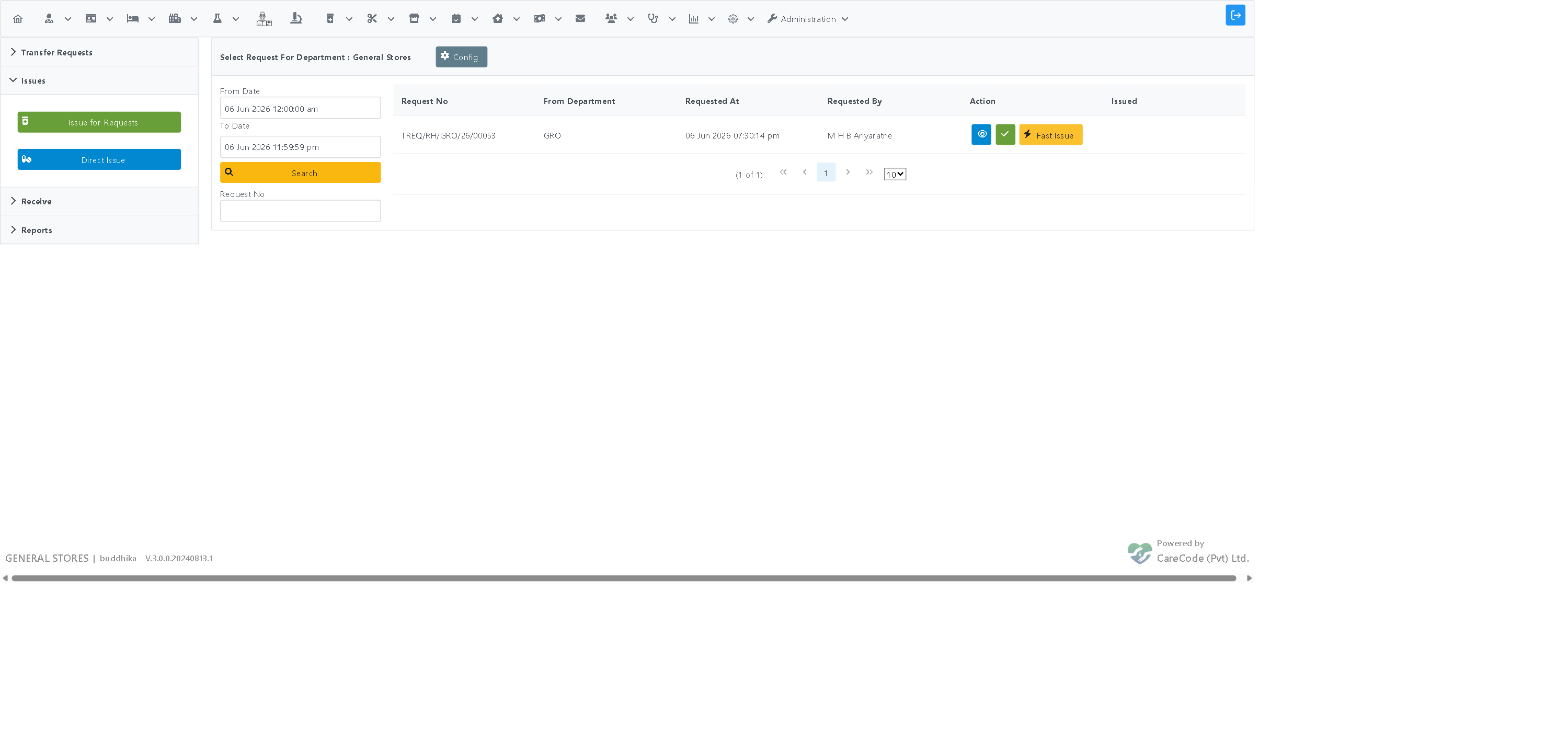 Issue request list