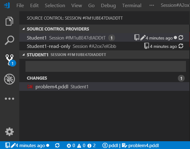 Source control status