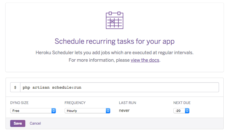 Set scheduler on Heroku