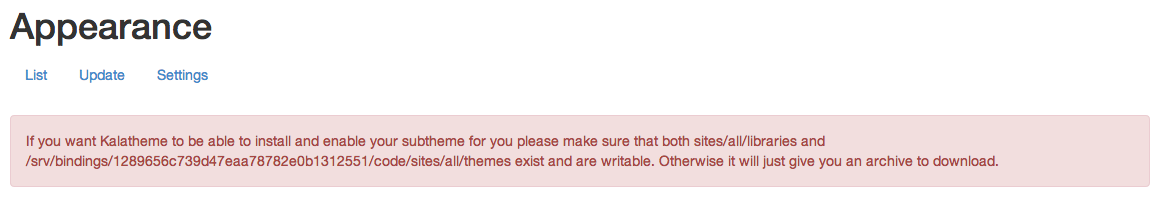 Webserver error message