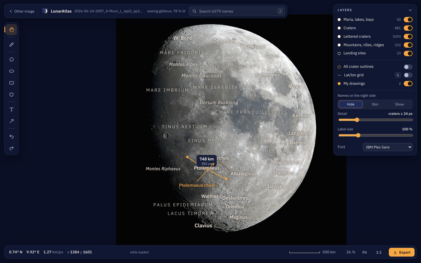 The viewer with a full disk named