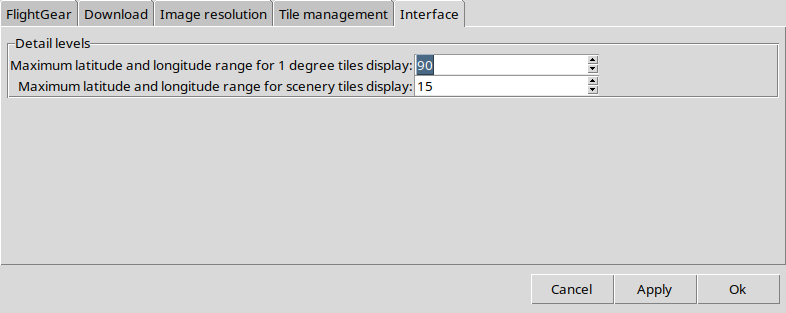 Útil paisagem interface tab