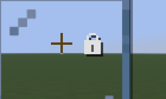 Enlarged view of the small padlock beside the crosshair