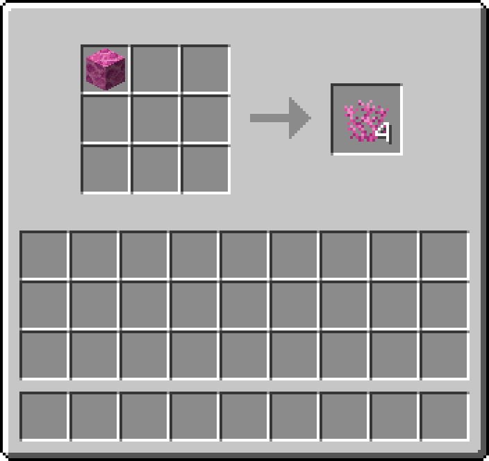 Shapeless crafting: 1 × Brain Coral Block → 4 × Brain Coral
