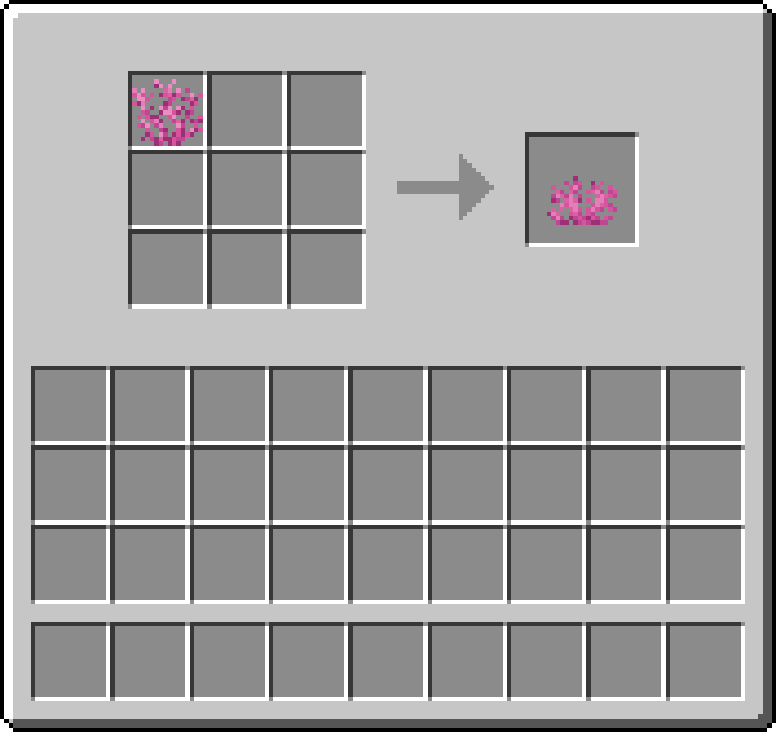 Shapeless crafting: 1 × Brain Coral → 1 × Brain Coral Fan