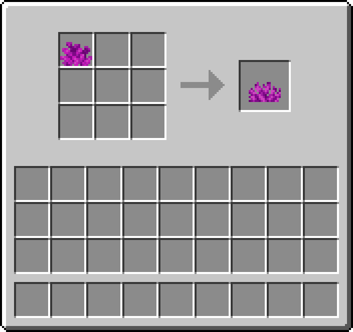 Shapeless crafting: 1 × Bubble Coral → 1 × Bubble Coral Fan