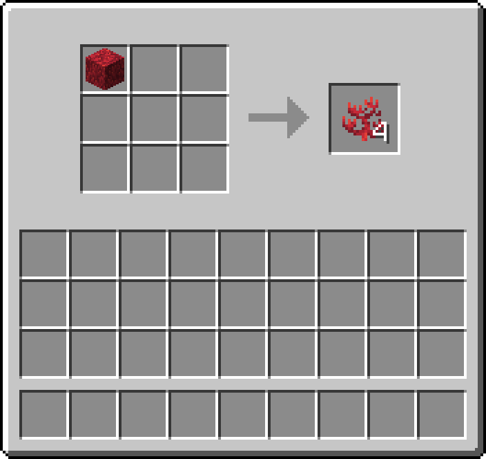 Shapeless crafting: 1 × Fire Coral Block → 4 × Fire Coral