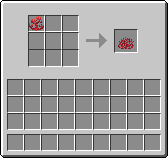Shapeless crafting: 1 × Fire Coral → 1 × Fire Coral Fan