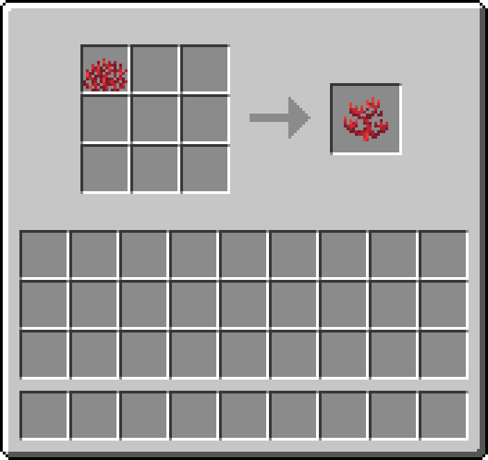 Shapeless crafting: 1 × Fire Coral Fan → 1 × Fire Coral