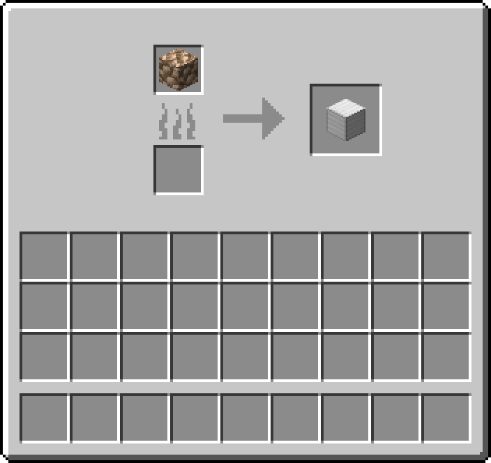 Blast furnace: 1 × Block of Raw Iron → 1 × Block of Iron