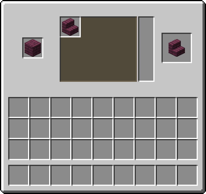 Stonecutter: 1 × Crimson Planks → 1 × Crimson Stairs