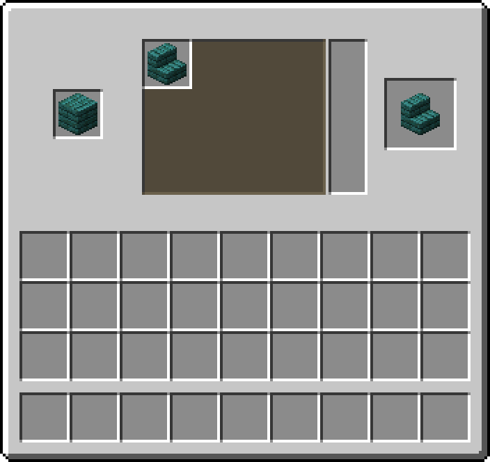 Stonecutter: 1 × Warped Planks → 1 × Warped Stairs