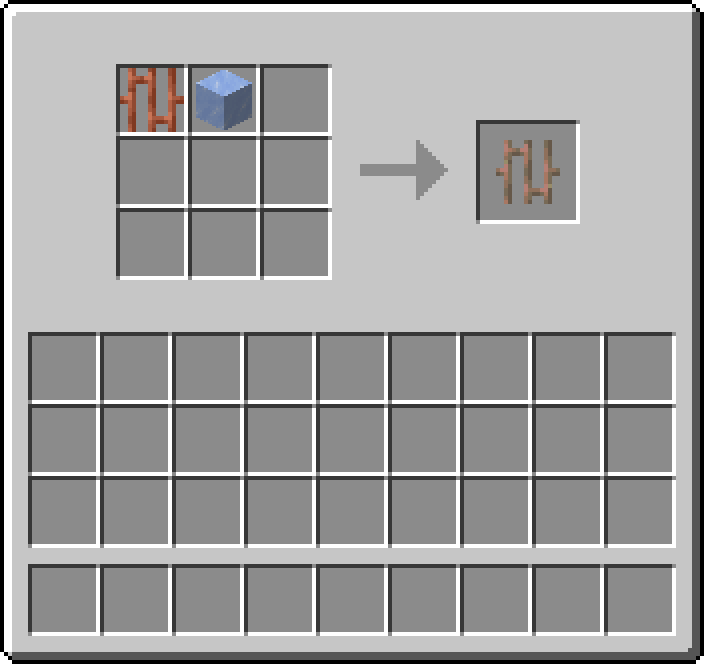Shapeless crafting: 1 × Copper Bars, 1 × Ice → 1 × Exposed Copper Bars