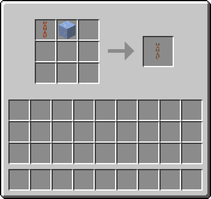Shapeless crafting: 1 × Copper Chain, 1 × Ice → 1 × Exposed Copper Chain