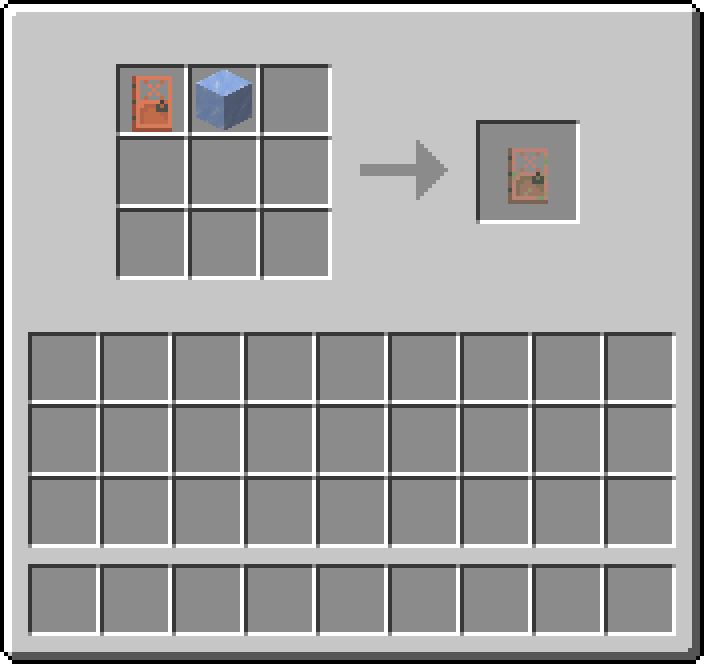 Shapeless crafting: 1 × Copper Door, 1 × Ice → 1 × Exposed Copper Door