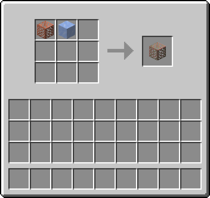 Shapeless crafting: 1 × Copper Grate, 1 × Ice → 1 × Exposed Copper Grate