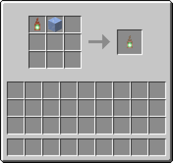 Shapeless crafting: 1 × Copper Lantern, 1 × Ice → 1 × Exposed Copper Lantern