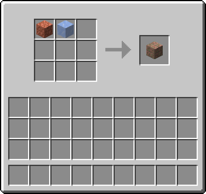 Shapeless crafting: 1 × Cut Copper, 1 × Ice → 1 × Exposed Cut Copper