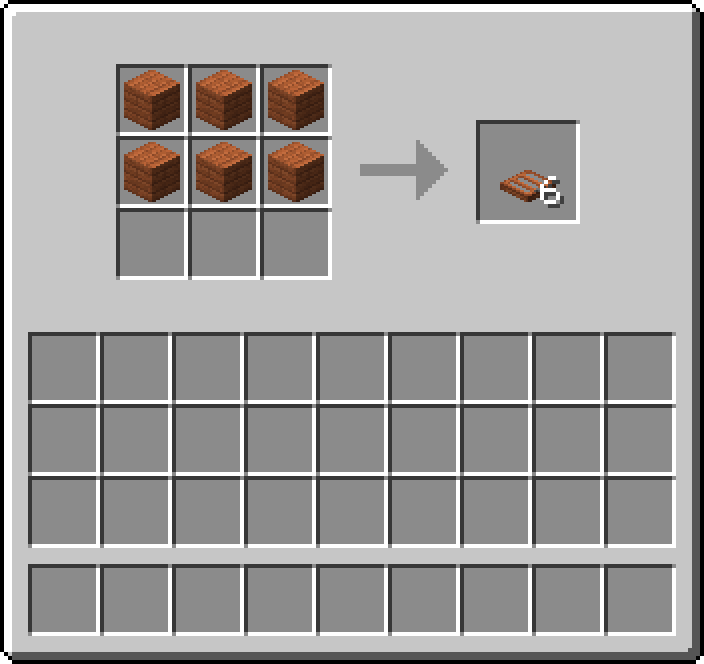 Crafting table: 6 × Acacia Planks → 6 × Acacia Trapdoor