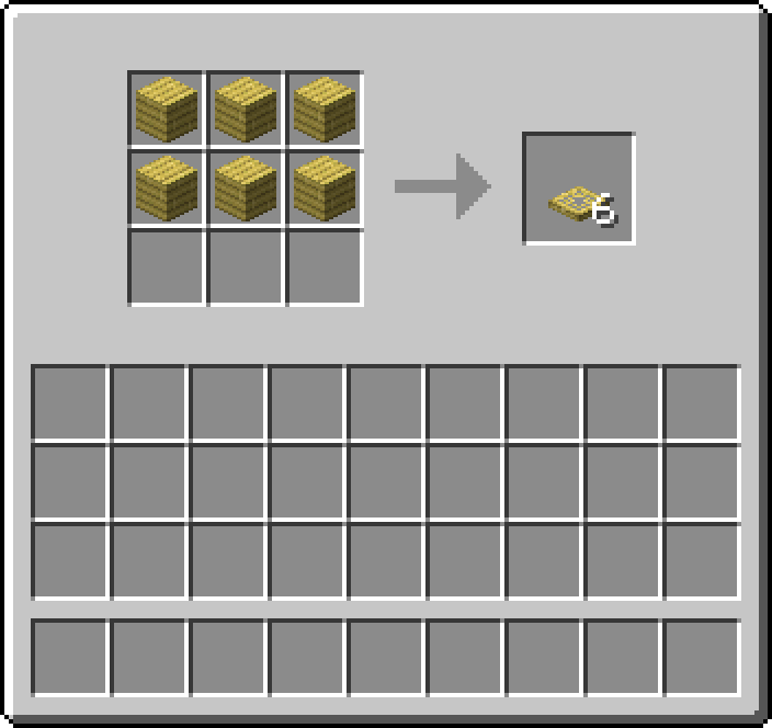 Crafting table: 6 × Bamboo Planks → 6 × Bamboo Trapdoor