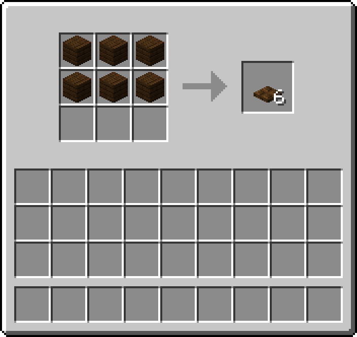 Crafting table: 6 × Dark Oak Planks → 6 × Dark Oak Trapdoor