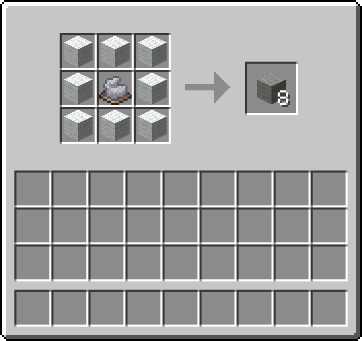 Crafting table: 8 × White Wool, 1 × Light Gray Dye → 8 × Light Gray Wool