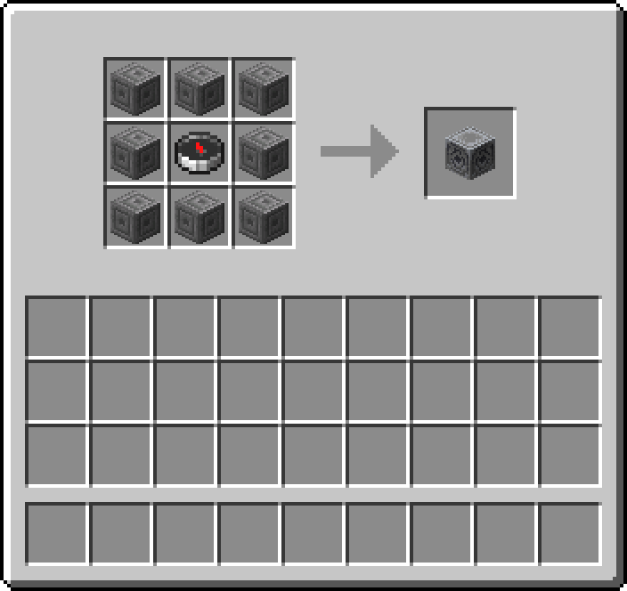 Crafting table: 8 × Chiseled Stone Bricks, 1 × Compass → 1 × Lodestone