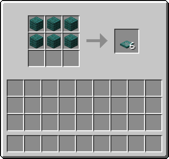 Crafting table: 6 × Warped Planks → 6 × Warped Trapdoor