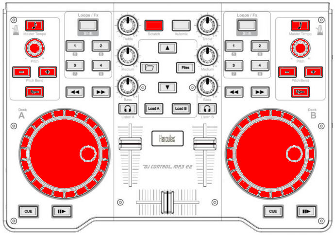 Vector controls. DJ Controller vector.