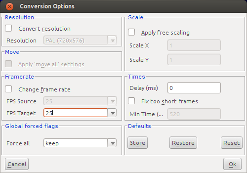 Conversion Options