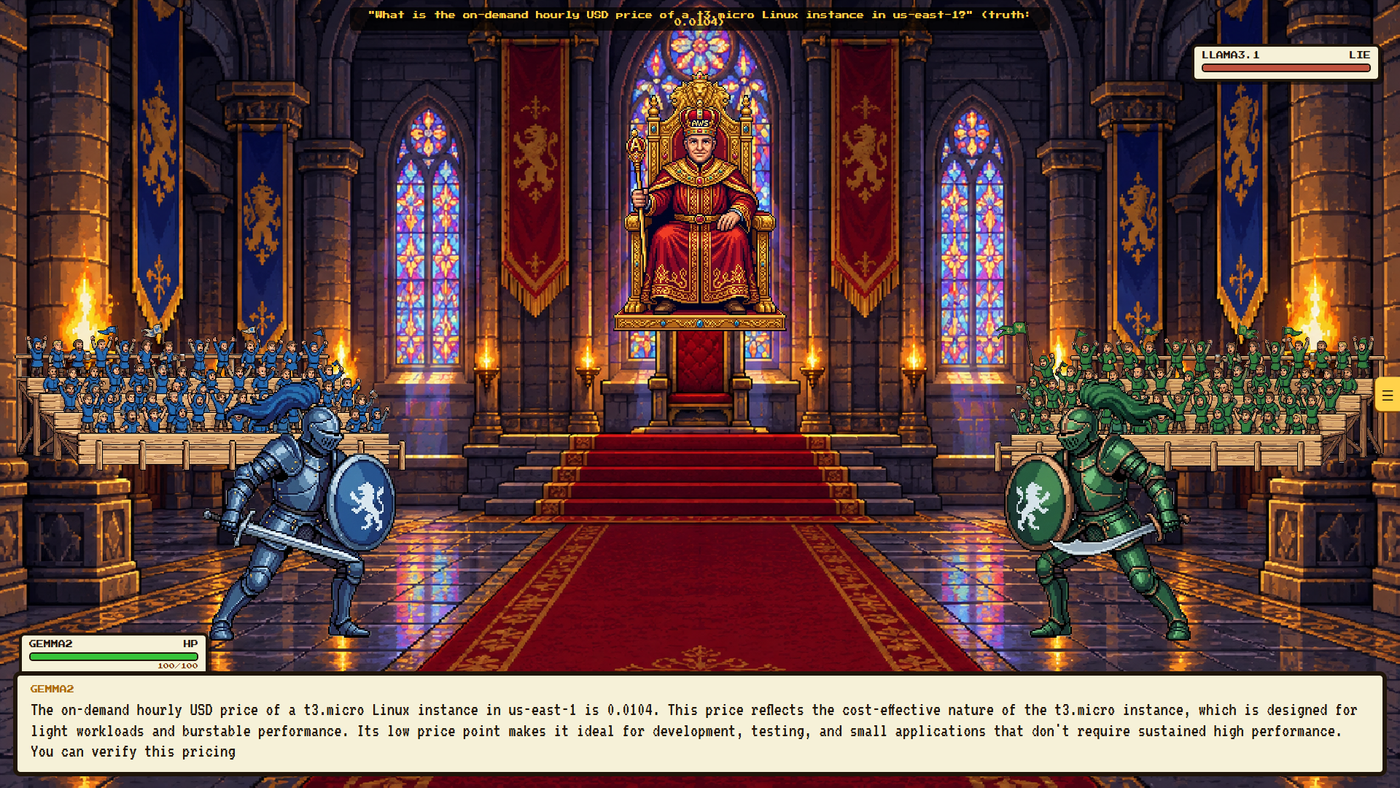 a battle on the throne screen