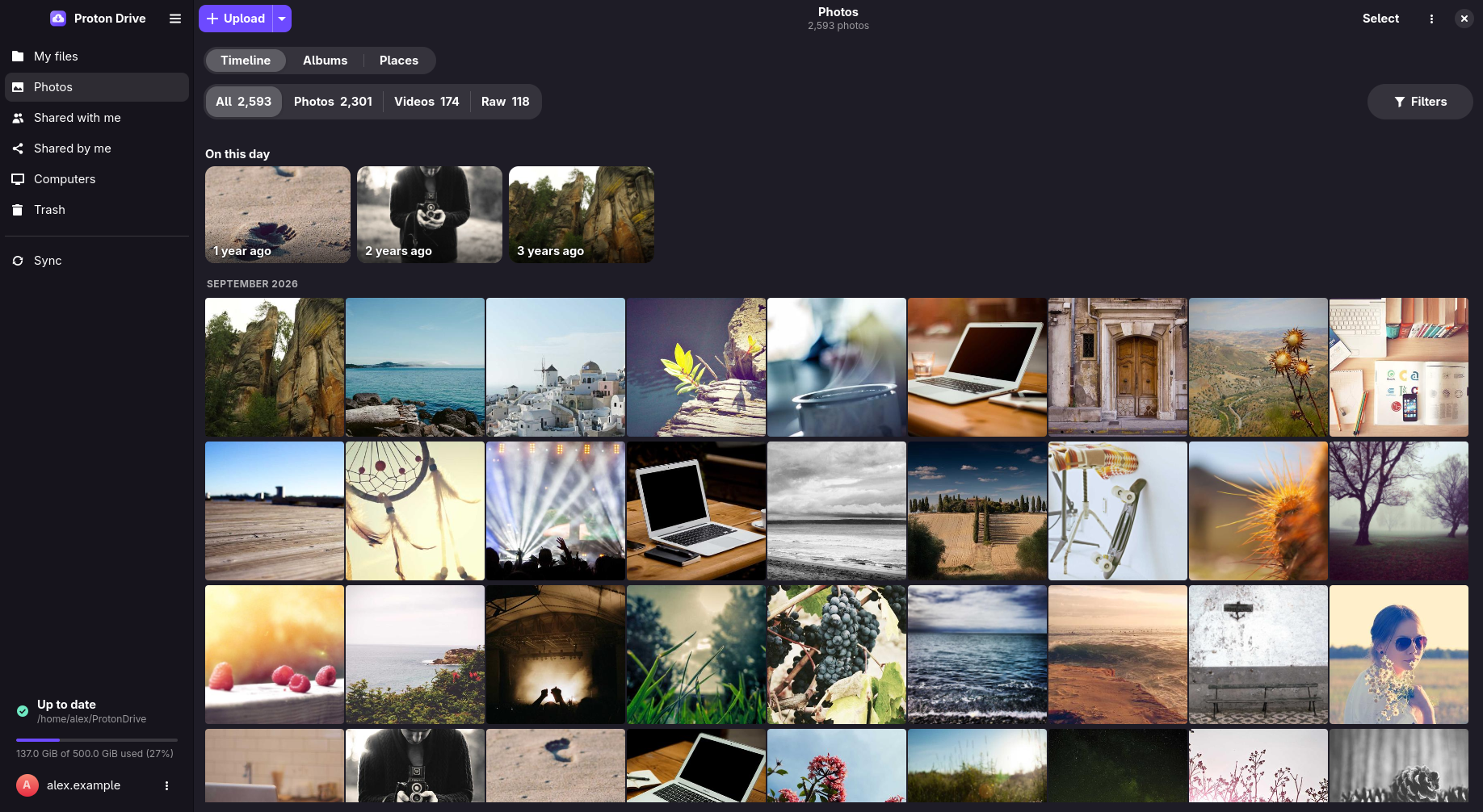 The Photos timeline