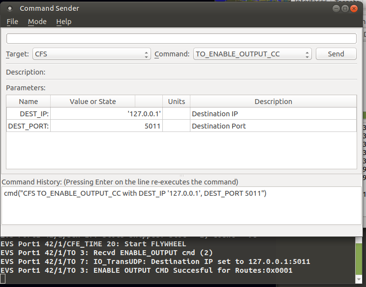 COSMOS Command Sender, Enabling Telemetry