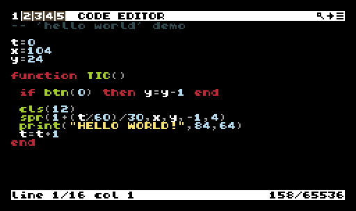 TIC-80 code editor