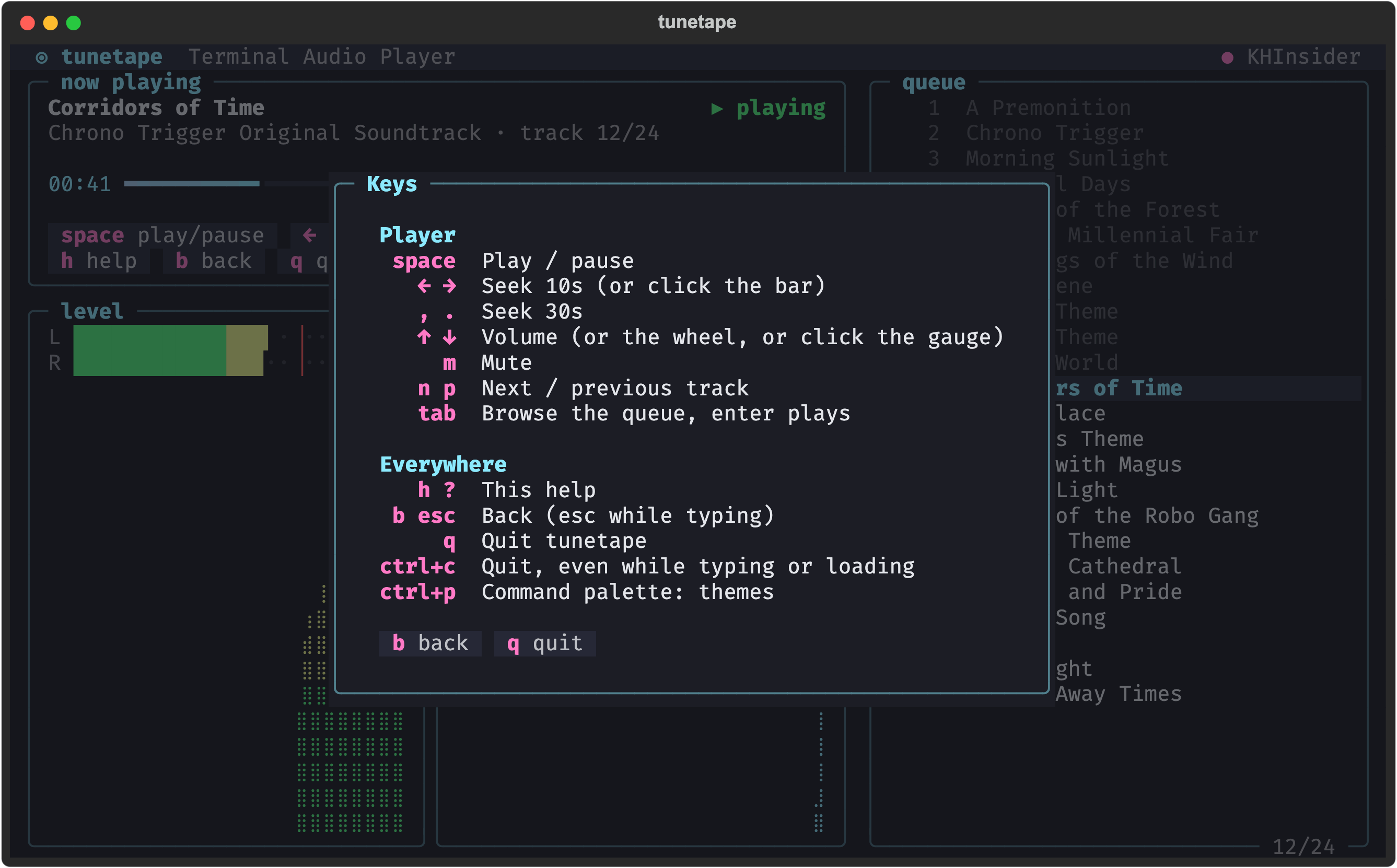 Help over the player