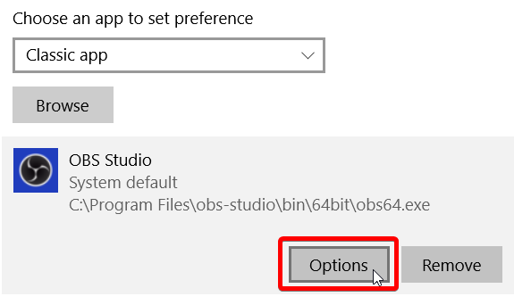 GPU preference options