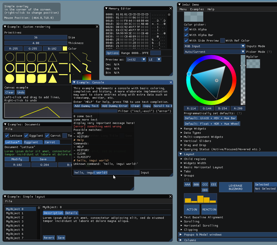 imgui:Dear ImGui: Bloat-free Graphical User interface for C++ with ...