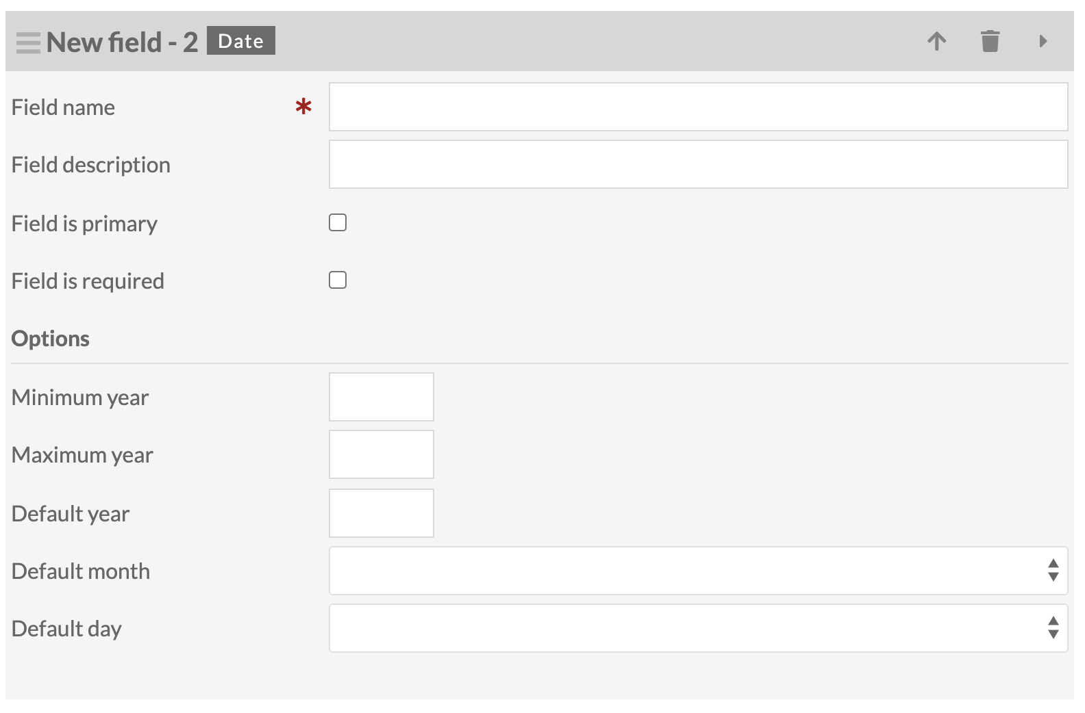 Empty date field block